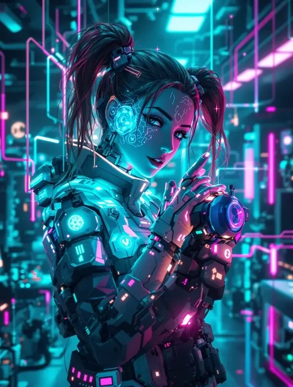 量子超体 - 赛博朋克科幻动漫封面