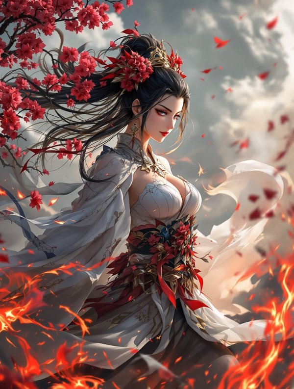 修罗场上的花神 - 古风战争动漫封面